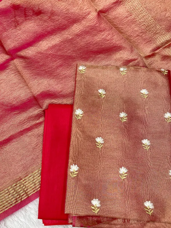 Light_Red_Tissue_Silk_Embroidery_Zari_Booti_With_Tissue_Crush_Dupatta_Banarasi_3_Pcs_Suit_Set_Skl_Te3