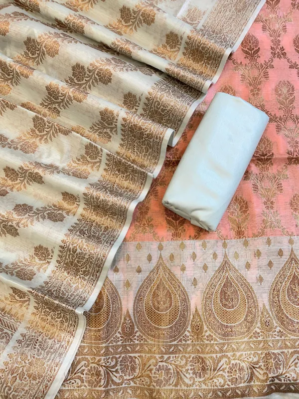 Peach_Cotton_Alfi_Zari_Jaal_Contrast_Blue_Border_Banarasi_Suit_55IM_CTN4