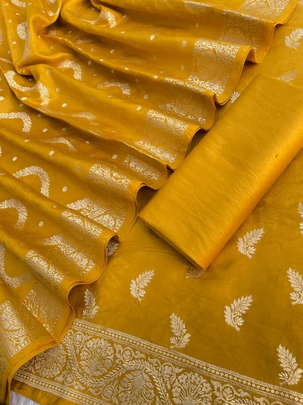 Mustard_Gold_Soft_Viscose_Silk_Vasket_Zari_Booti_with_Leheriya_Dupatta_1050BFS_SV1