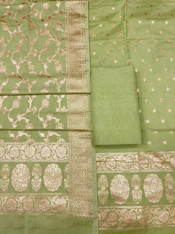 Puresilk_Handloom_Pista_Green_Cotton_Banarasi_3_pcs_Suit_Set_RHN_CTN10