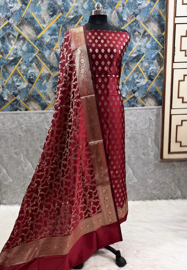 Maroon_Katan_Silk_Floral_Zari_Daman_Booti_Banarasi_Suit_with_Tilfi_Zari_Jaal_Dupatta_800SKL_KSD16