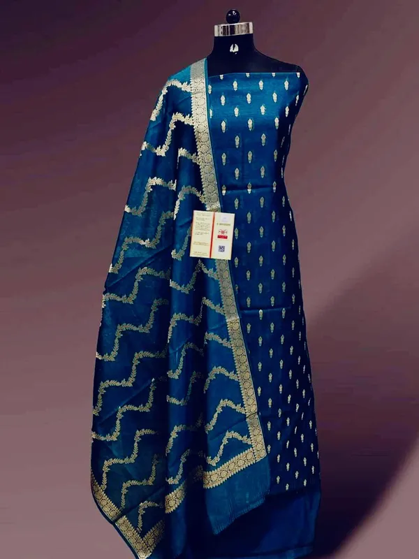 Blue_Katan_Silk_Floral_Zari_Booti_with_Zig-Zag_Dupatta_Banarasi_Suit__700SKL_KSA55