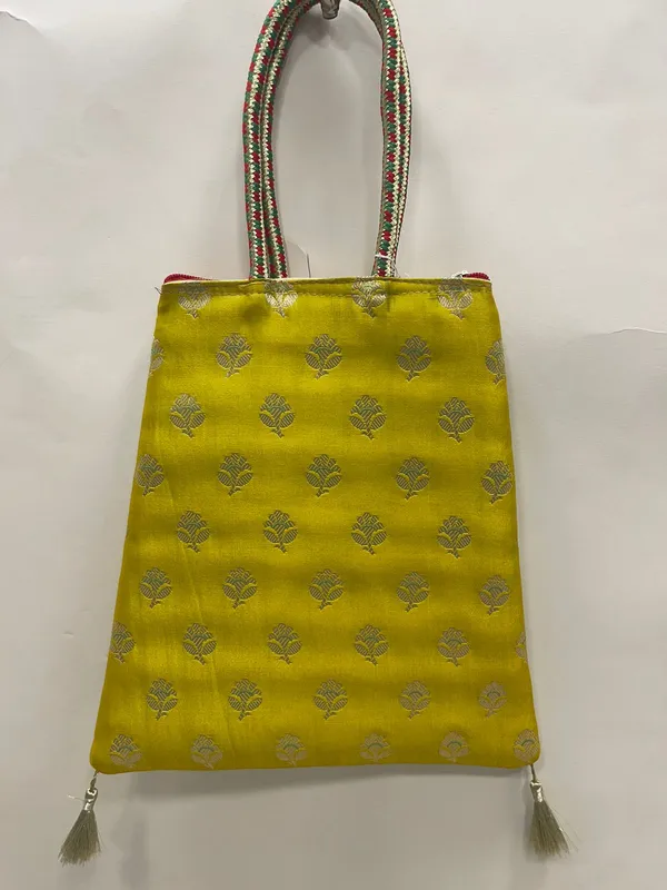 Olive_Green_Banarasi_Trishaped_Hand_Bag_HBG_23