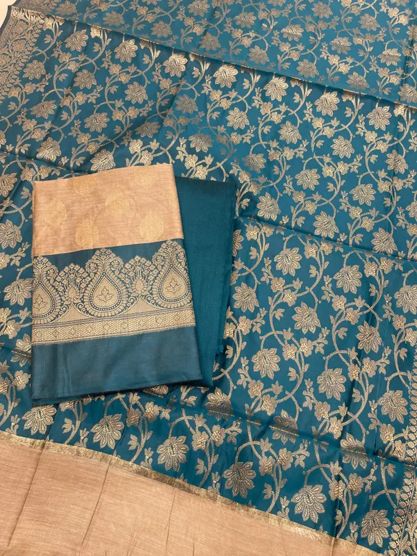 Beige_Cotton_Banarasi_3_pcs_Suit_Set_with_Contrast_Sea_green_Dupatta_IM_CS14