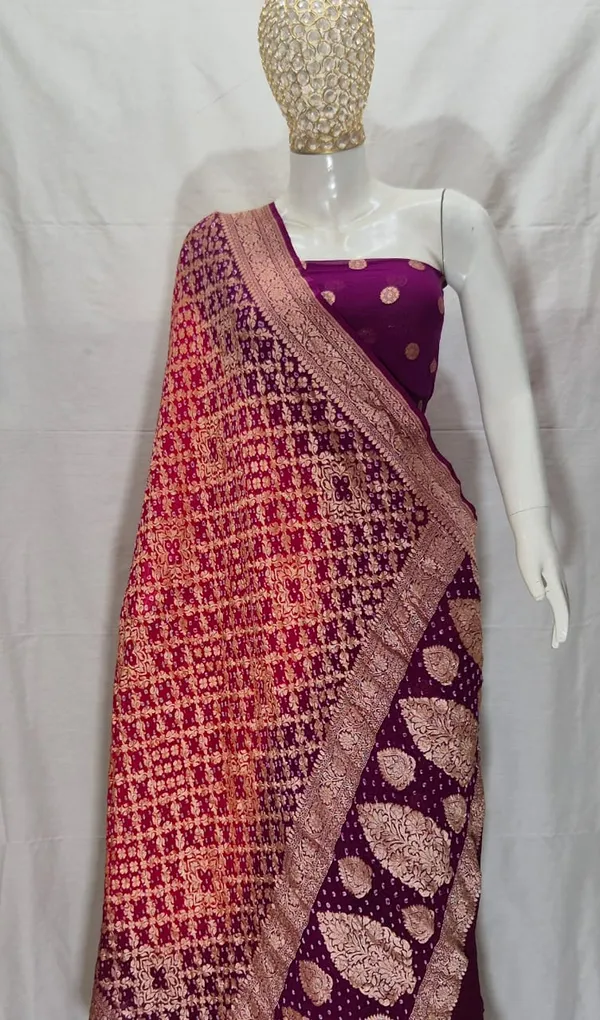 Pure_Handloom_Wine_Khaddi_Georgette_Banarasi_Suit_with_Contrast_Bandhani_Dupatta_78SKL_KG1