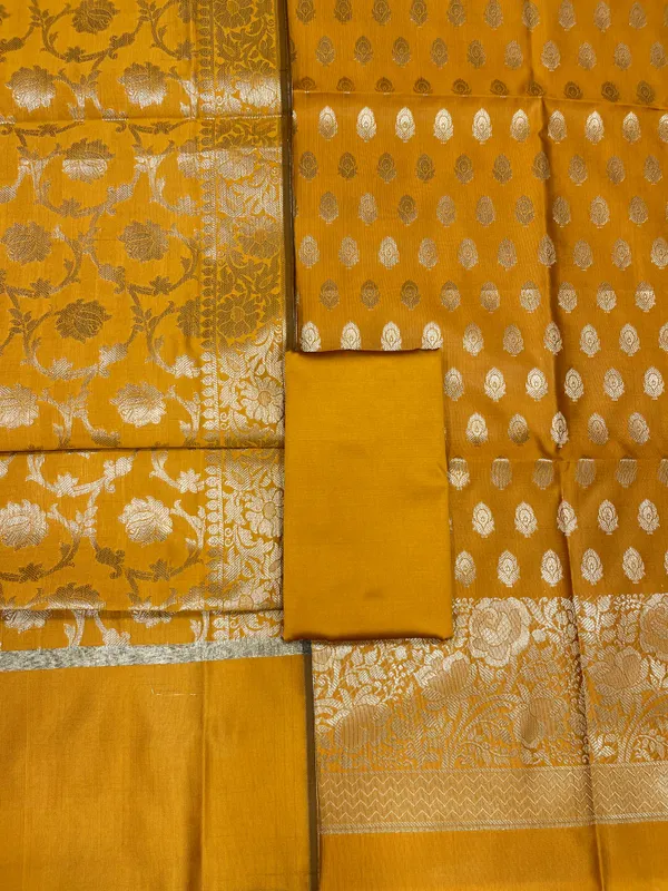 Humairah_Light_Brown_Art_Silk_Floral_Zari_Booti_Skirt_Border_3_pcs_Suit_set_with_Plain_Bottom_and_Tilfi_Floral_Zari_Jaal_Light_Brown_Dupatta