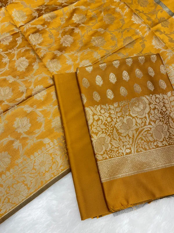 Humairah_Light_Brown_Art_Silk_Floral_Zari_Booti_Skirt_Border_3_pcs_Suit_set_with_Plain_Bottom_and_Tilfi_Floral_Zari_Jaal_Light_Brown_Dupatta