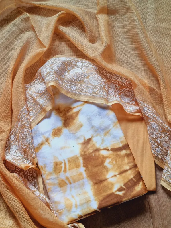Yellow_Pure_Mercerise_Silk_Marble_Dyed_Banarasi_Suit_with_Plain_Embroidery_Border_Dupatta__1100SKL_CMD4