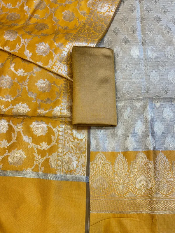 Beige_Art_Silk_Floral_Zari_Booti_Contrast_Banarasi_Suit_with_Mustard_Dupatta_625AJ_TPT52