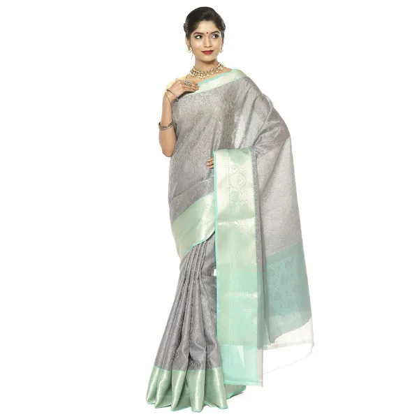 Grey_Art_Silk/Tanchoi_Banarasi_Sarees_For_Women_GEBC2