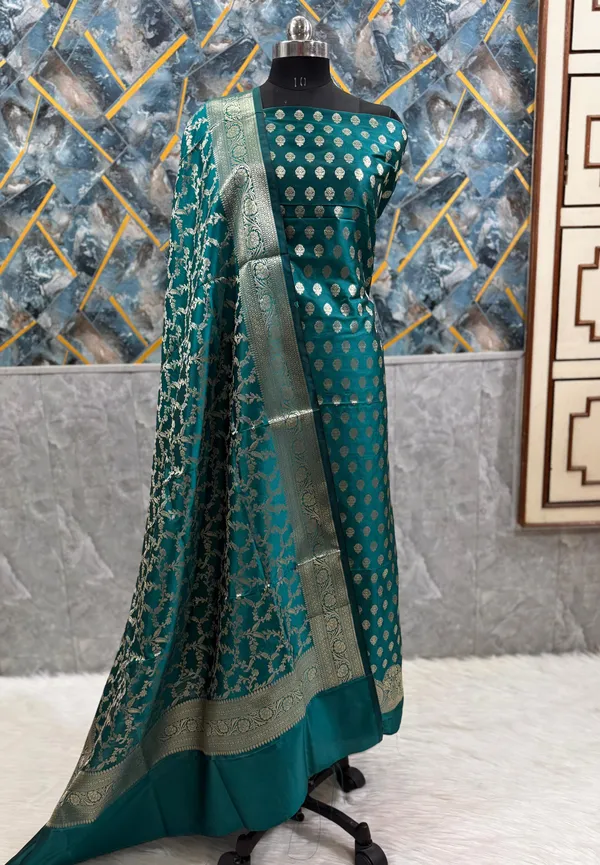 Green_Katan_Silk_Floral_Zari_Daman_Booti_Banarasi_Suit_with_Tilfi_Zari_Jaal_Dupatta_800SKL_KSD17