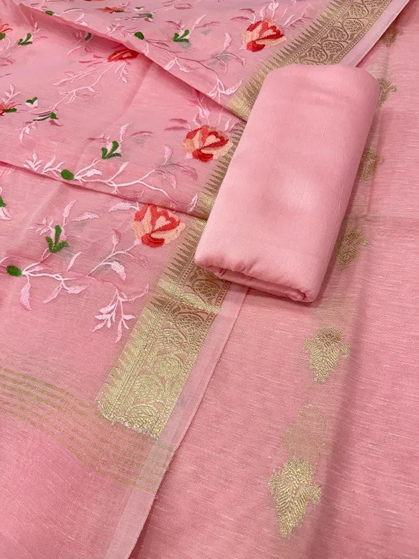 Pink_Linen_Silk_Floral_Zari_Booti_with_Embroidery_Jaal_Dupatta_Banarasi_Suit_11SKL_LNE4