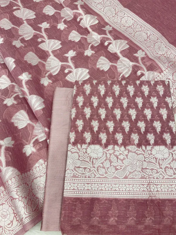 Mauve_Soft_Linen_Dupion_Banarasi_Suit_With_Jaal_Dupatta_Skl_Ln12