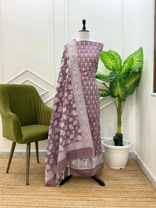 Mauve_Soft_Linen_Dupion_Banarasi_Suit_With_Jaal_Dupatta_Skl_Ln12