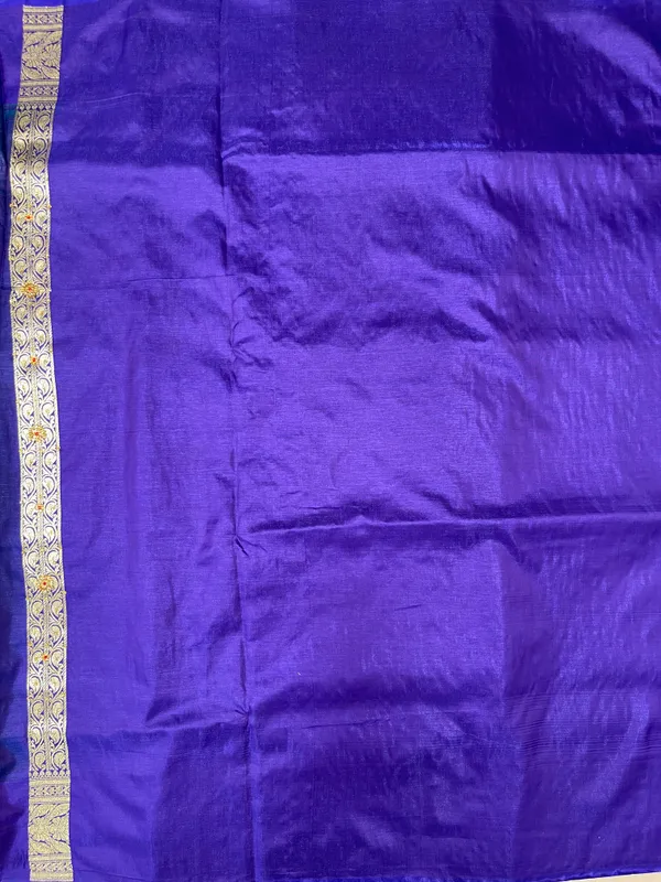 Humairah_Presents_Seagreen_Satin_Silk_Floral_Zari_Boota_Low_Stone_Work_Banarasi_Saree_with_Contrast_Purple_Pallu_and_Purple_Blouse