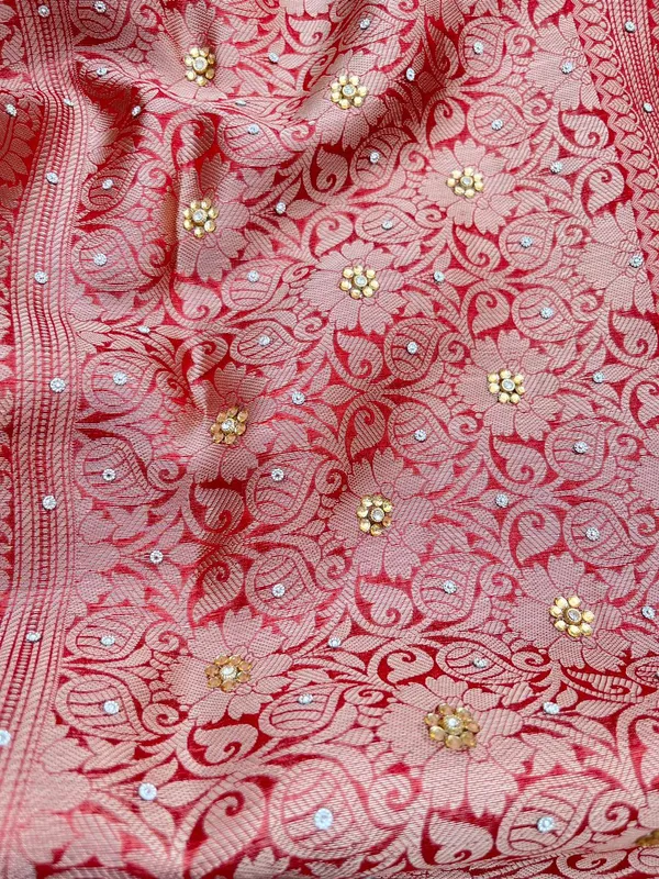 Red_Glass_Tissue_Silk_Floral_Zari_Booti_with_Lace_work_and_Stone_work_Zari_Border_Banarasi_Saree_BFS_GT5