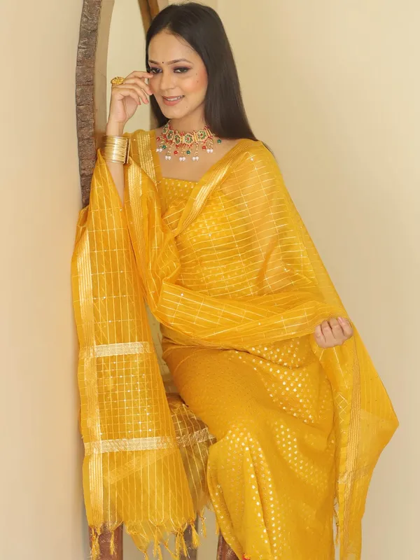 Yellow_Banarasi_Mercerised_Lorex_Weave_Suit_with_Organza_Silk_Check_Sequins_Embroidery_Dupatta_1000SKL_OGL1