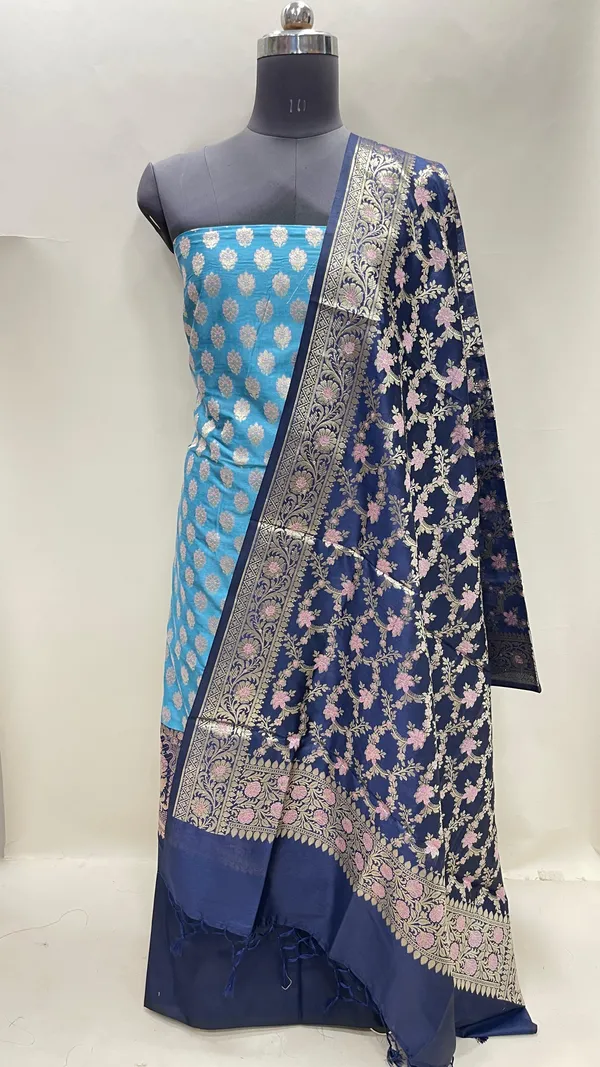 Humairah_Presents_Sky_Blue_Floral_Zari_Booti_3_pcs_Suit_Set_with_Contrast_Navy_Blue_Plain_Bottom_and_Floral_Minakari_Zari_Jaal_Navy_Blue_Dupatta_ASD_137