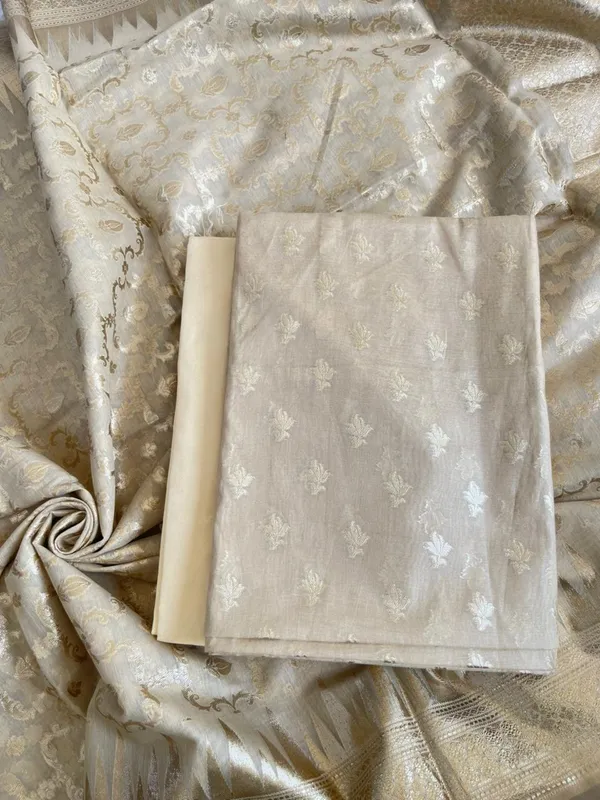 Cream_Pure_Mercerise_Cotton_Lorex_weave_Floral_Zari_Booti_Banarasi_Suit_with_Zari_Jaal_Dupatta_1250DAN_LX4