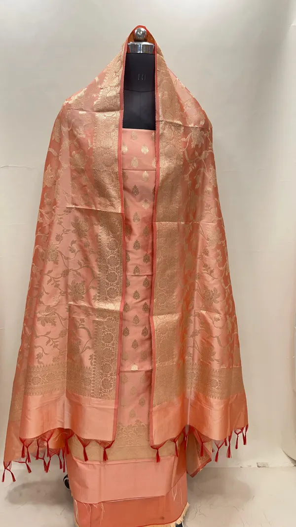 Peach_Semi_Katan_Silk_Handloom_Banarasi_3_pcs_Suit_Set_MUB_SK30