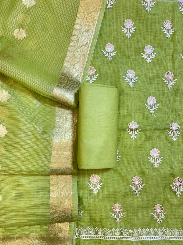 Light_Green_Kota_Check_Embroidery_Banarasi_3_pcs_Suit_Set_1000SKL_KC1