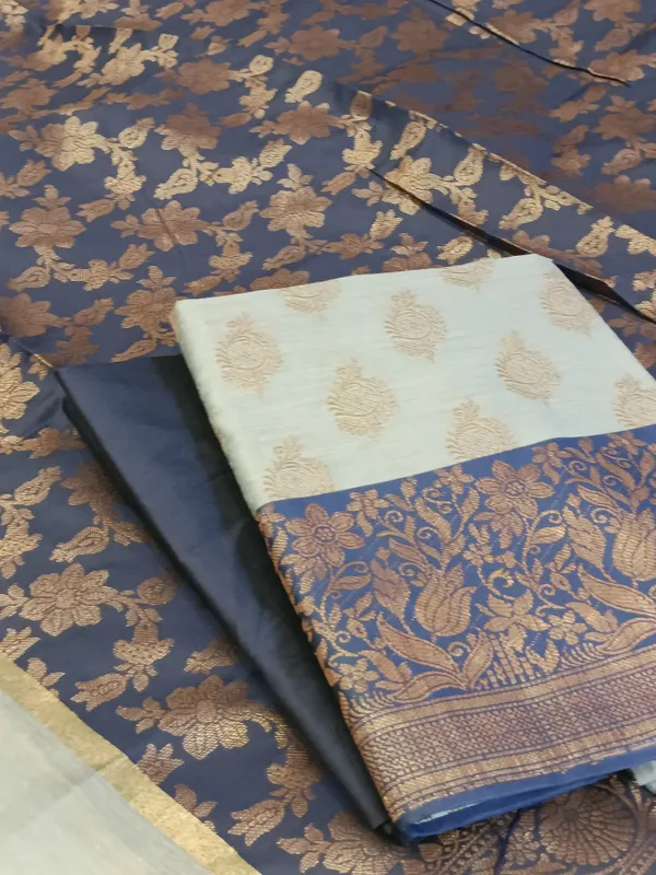 Light_Blue_Cotton_Floral_Zari_Booti_with_Contrast_Navy_Blue_Silk_Border_Banarasi_Suit_525IM_CTN10