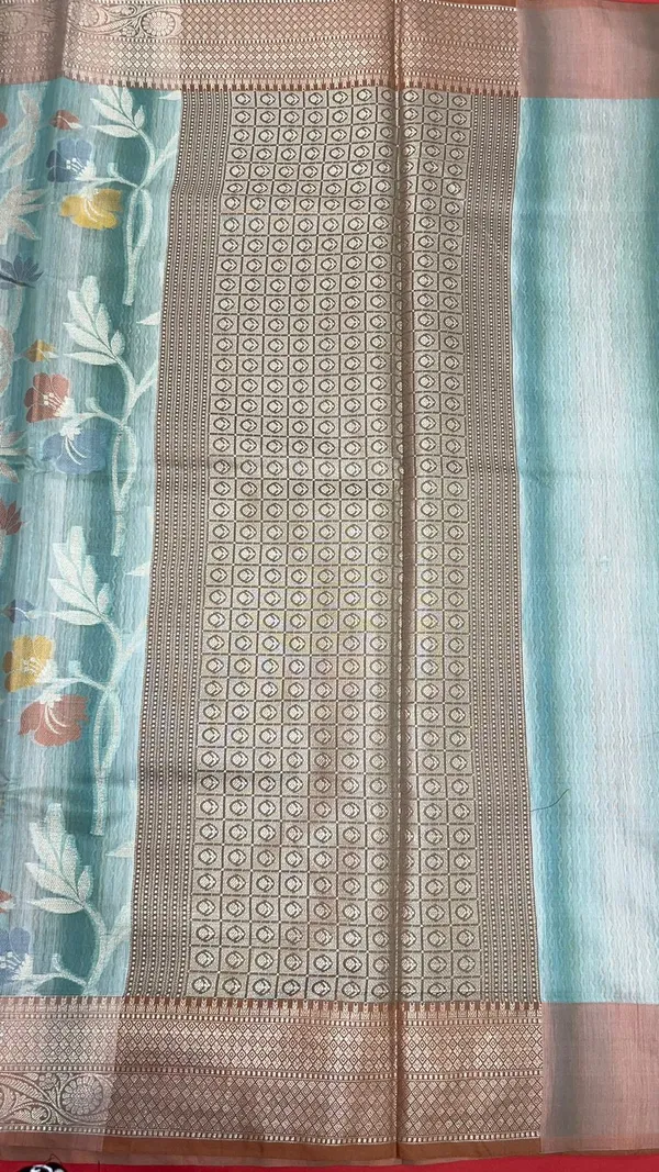 Sea_Green_Matka_Silk/Silk_Blend_Banarasi_Sarees_For_Women_GEMTKSLK_101