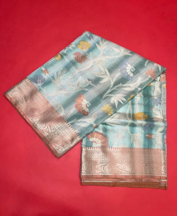 Sea_Green_Matka_Silk/Silk_Blend_Banarasi_Sarees_For_Women_GEMTKSLK_101
