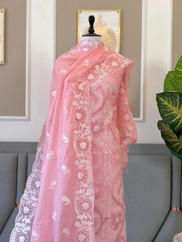 Peach_Mal_Chanderi_Thread_Embroidery_Applique_Jaal_Banarasi_Suit_With_Thread_Embroidery_Dupatta_225Pnj_Mla2