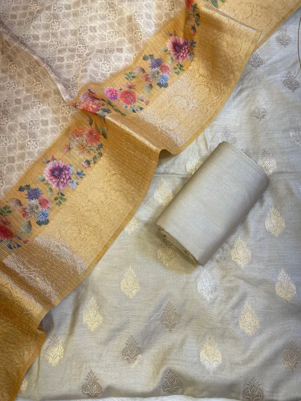 Beige_Cotton_Silk_Dyable_Floral_Zari_Booti_with_Digital_Print_Kota_Check_Dupatta_Banarasi_3_pcs_Suit_Set_11IM_DCS9