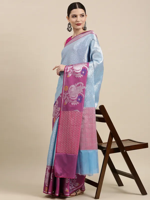Blue_Kanjeevaram_Banarasi_Sarees_For_Women_GEMA22