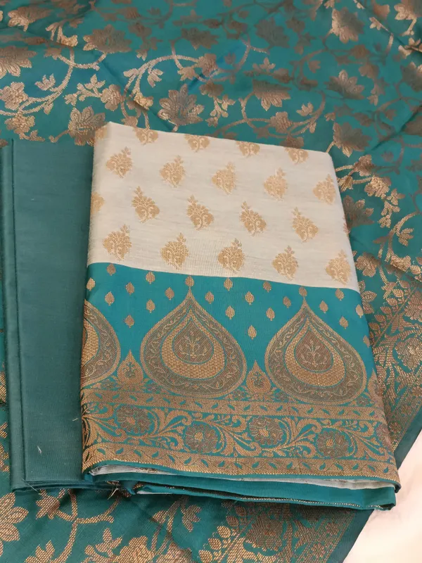Light_Seagreen_Cotton_Floral_Zari_Booti_with_Contrast_Seagreen_Silk_Border_Banarasi_Suit_525IM_CTN4