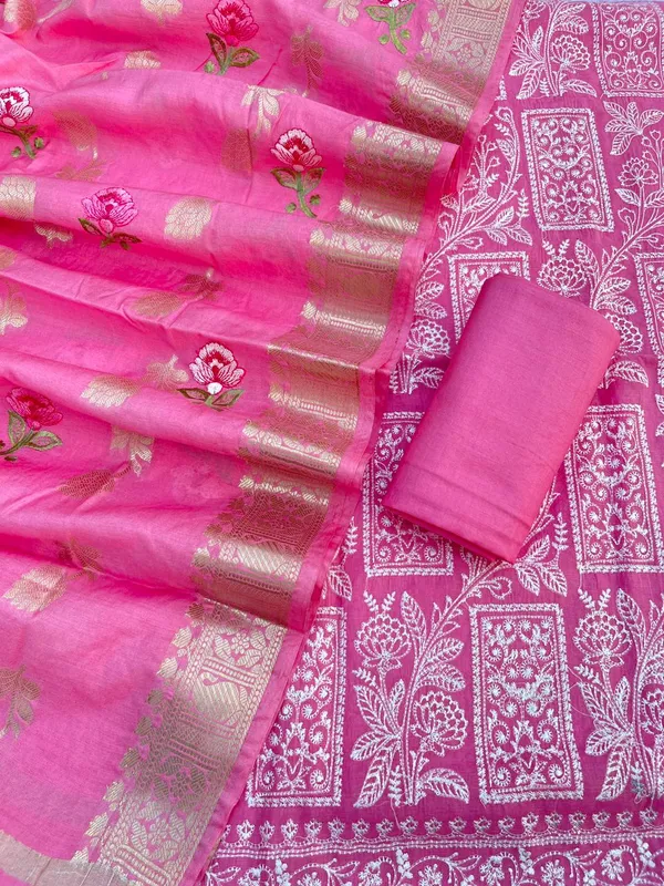 Pink_Pure_Banarasi_Mercerised_Suit_with_Zari_Booti_Weaving_&_Embroidery_Dupatta_1250SKL_ME1
