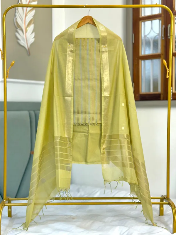 Olive_Green_Mal_chanderi_Sona_Roops_Stripe_Zari_Banarasi_Suit_with_Dollar_Booti_Tissue_Anchal_Dupatta_130PNJ_MCS5