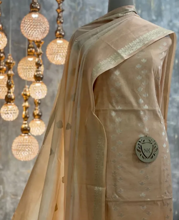 Tussar_Cotton_Silk_Banarasi_Suit_with_Silver_Zari_Booti_&_Elegant_Tassel_Dupatta_1050SKL_CSP5