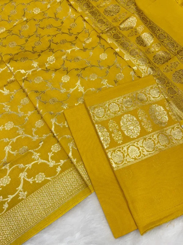 Puresilk_Handloom_Mustard_Yellow_Cotton_Banarasi_3_pcs_Suit_Set_RHN_CTN1