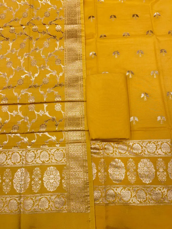 Puresilk_Handloom_Mustard_Yellow_Cotton_Banarasi_3_pcs_Suit_Set_RHN_CTN1