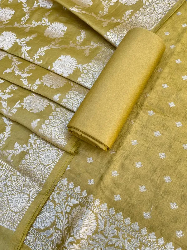 Olive_Green_Viscose_Silk_Banarasi_Suit_with_Zari_Chunri_Booti_&_Floral_Jaal_Dupatta_1050BFS_SV13