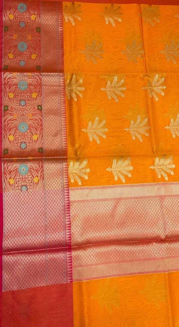 Orange_Cotton_Blend_Banarasi_Sarees_For_Women_GEHKR_1