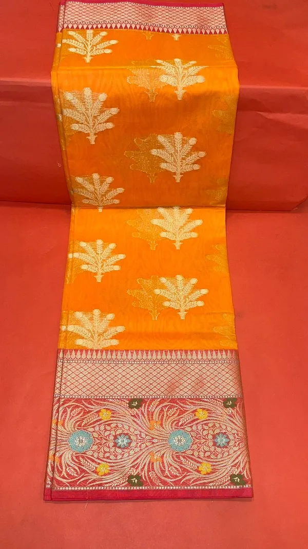 Orange_Cotton_Blend_Banarasi_Sarees_For_Women_GEHKR_1