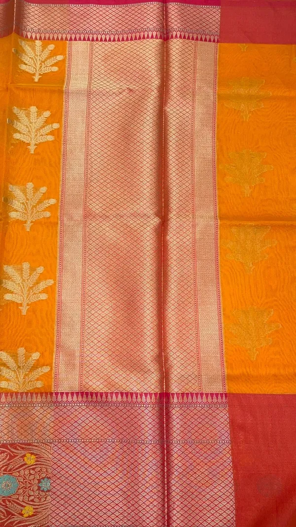 Orange_Cotton_Blend_Banarasi_Sarees_For_Women_GEHKR_1
