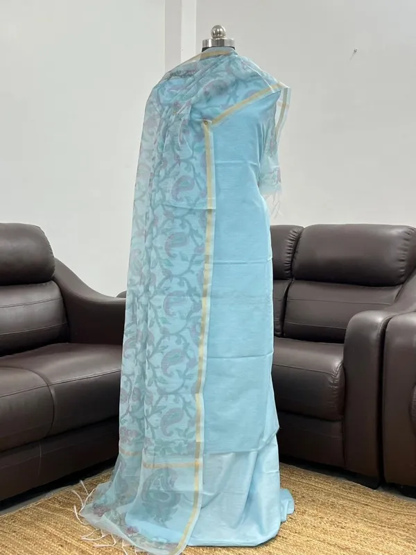 Sky_Blue_Linen_Silk_Plain_with_Printed_Jaal_Dupatta_Banarasi_Suit_650SKL_LN37