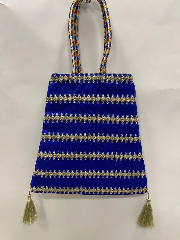 Blue_Banarasi_Trishaped_Hand_Bag_HBG_11