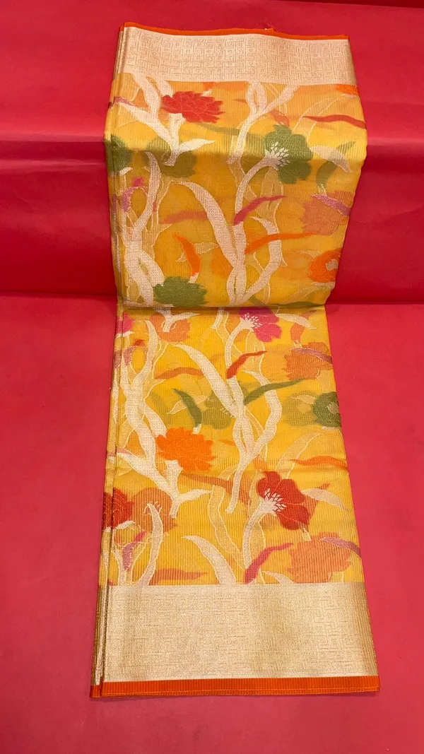 Yellow_Cotton_Blend_Banarasi_Sarees_For_Women_GEASF_763
