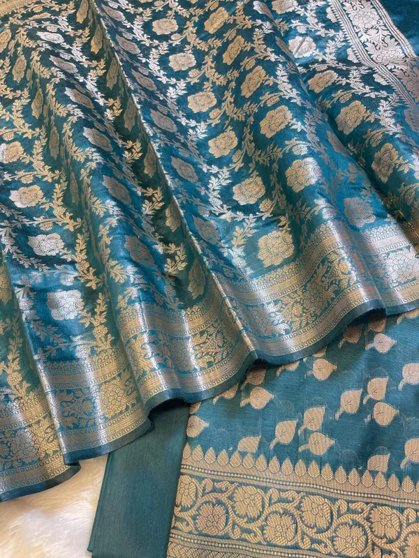 Seagreen_Cotton_Silk_Floral_Zari_Booti_Banarasi_3_pcs_Suit_Set_675JVC_133
