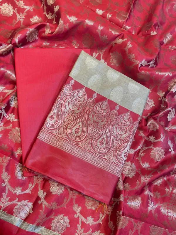 Beige_Art_Silk_Floral_Zari_Booti_Contrast_Banarasi_Suit_with_Red_Dupatta_625AJ_TPT42