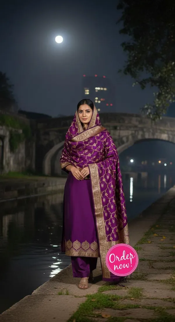 Purple_Katan_Silk_Plain_Zari_Daman_Border_Banarasi_Suit_with_Floral_Zari_Jaal_Dupatta_800SKL_KSP11