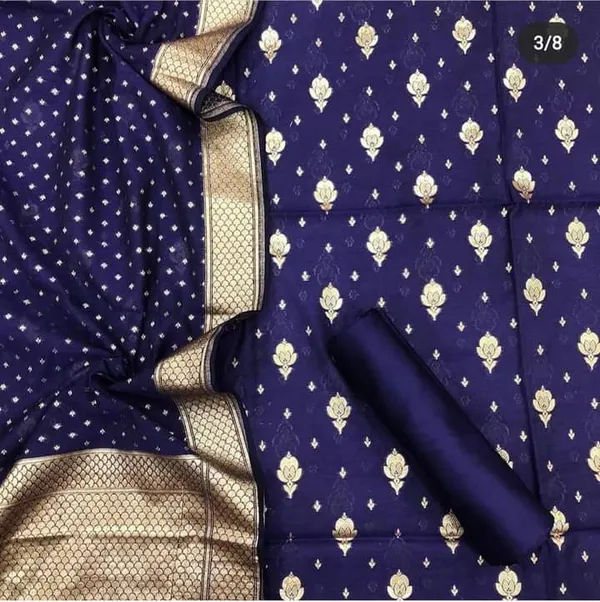 Blue_Pure_Mercerise_Floral_Zari_Booti_with_Lorex_weave_Dupatta_Suit_Set_1200SKL_PML13
