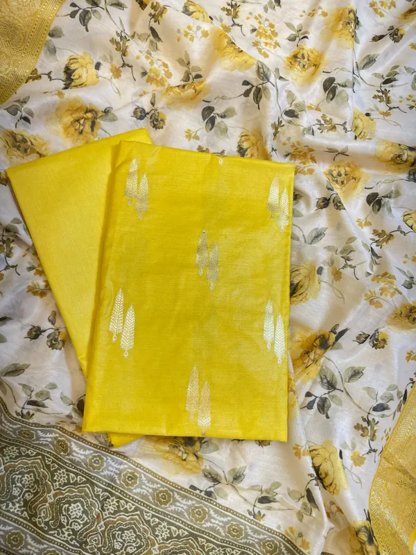 Yellow_Pure_Mercerise_Silk_Banarasi_3_pcs_Suit_Set_with_Crush_Tissue_Dupatta_1000SKL_MP1