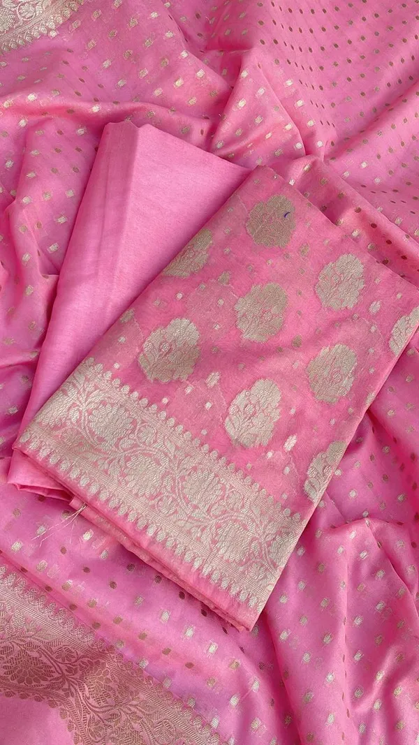Peach_Katan_Georgette_Silver_Zari_Booti_Banarasi_Suit_Set_with_Chunri_Booti_1200SKL_KG8